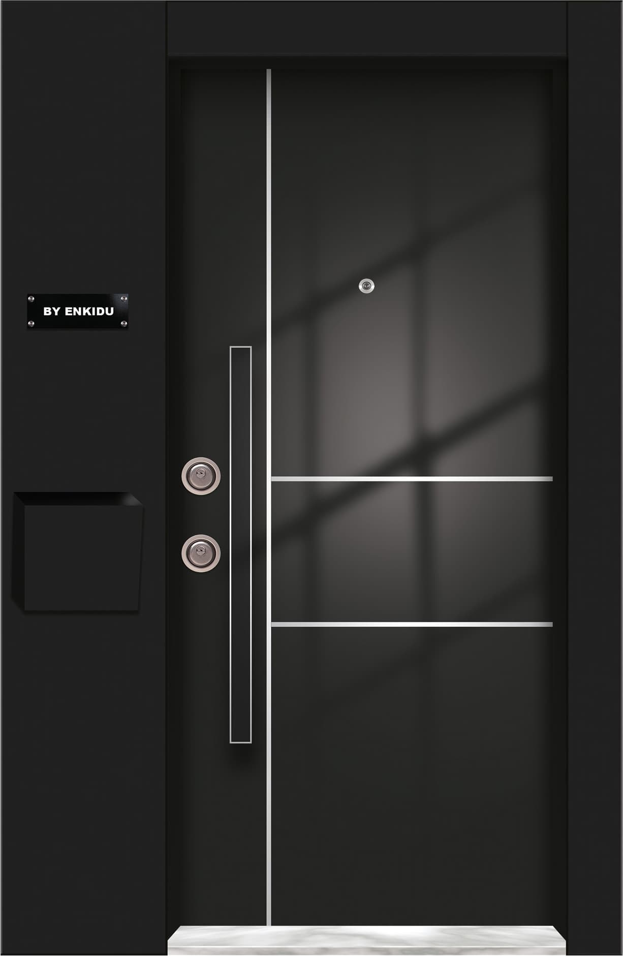 Black Modern Apartment Entrance Door