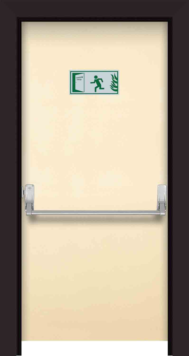 Cream Colored Door With Panic Bar