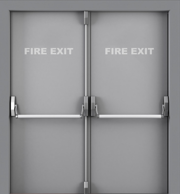 Double Wing Gray Fire Door