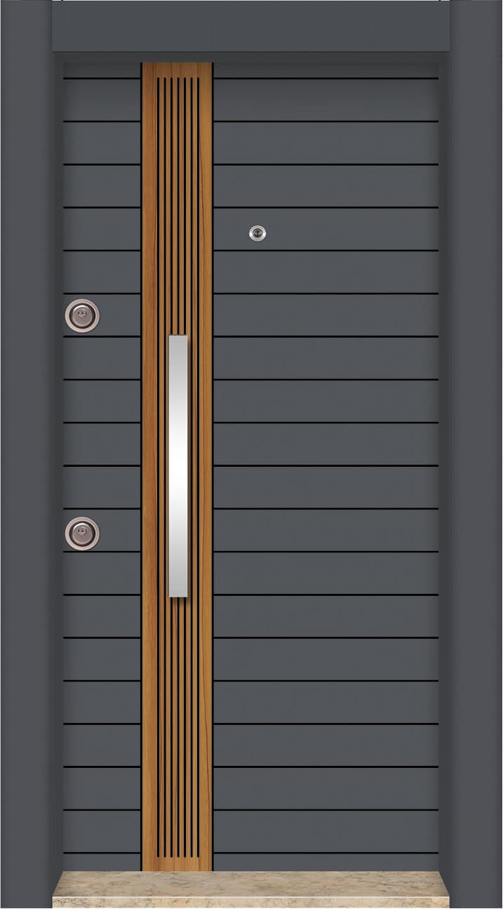 Luxury Steel Door Wood Veneer