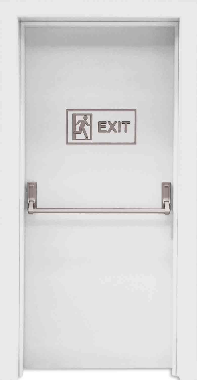White Emergency Door With Exit Written
