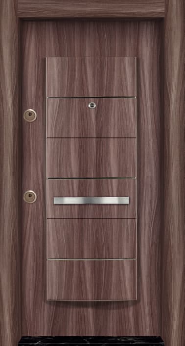 Wood Veneer Modern Exterior PVC Door